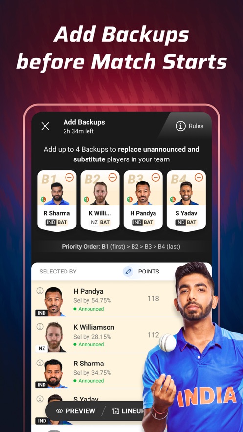 Dream11: Fantasy Cricket App